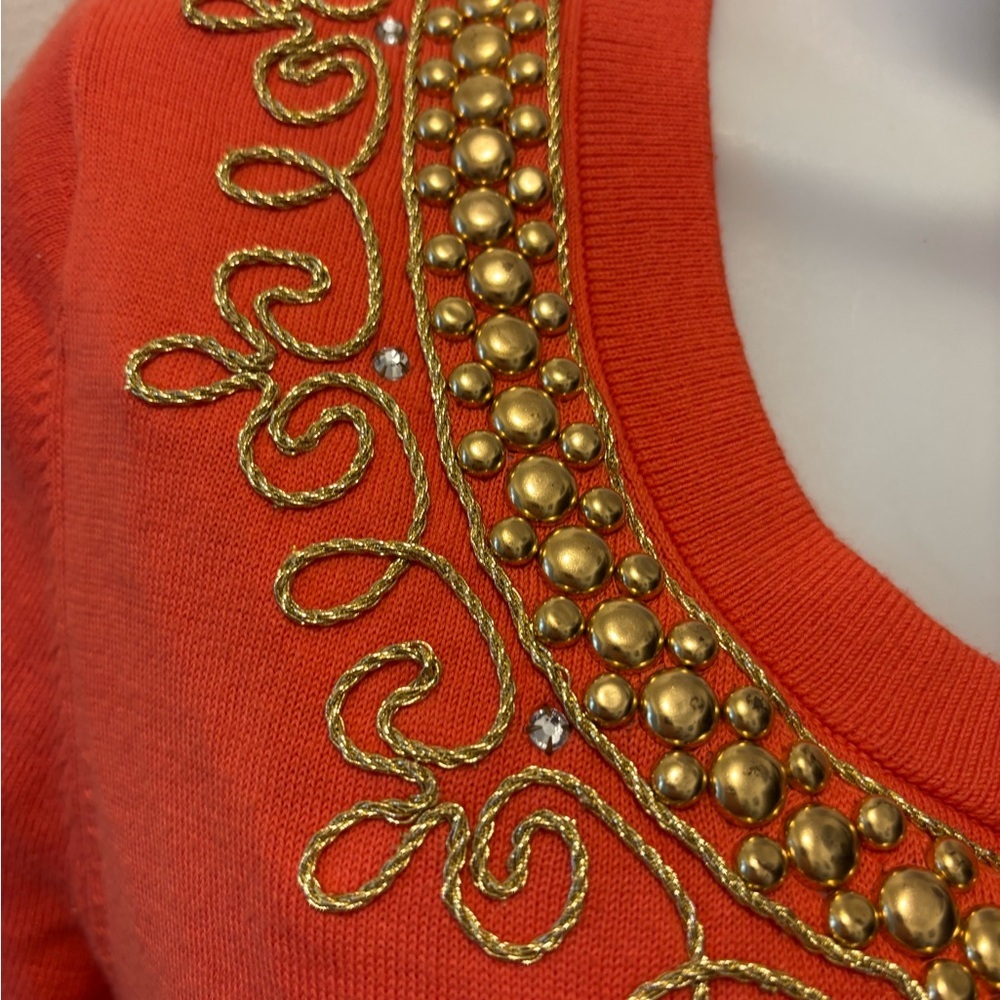 Kate Spade New York Embellished Beaded Embroidered Crop Cardigan Sweater Sz M - Picture 5 of 7